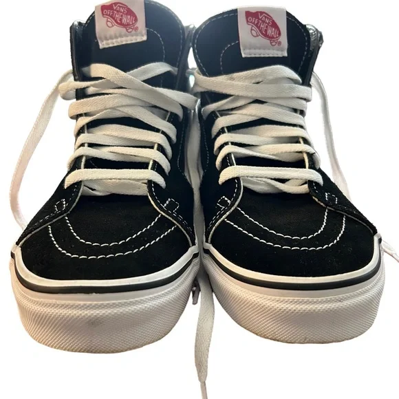 Vans Black/White High-Top Sneakers Size 9.5 - Picture 2 of 6